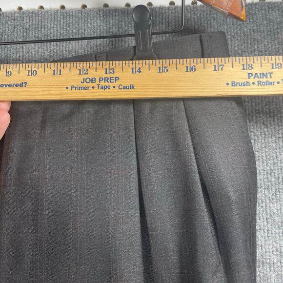 Canali Wool Dress Pants Men's 57R (35X27) Gray Window Pane Italian Made READ - Picture 3 of 13